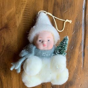 🍓3/$20 Snow Baby Plush 1997 ornament rare gray scarf